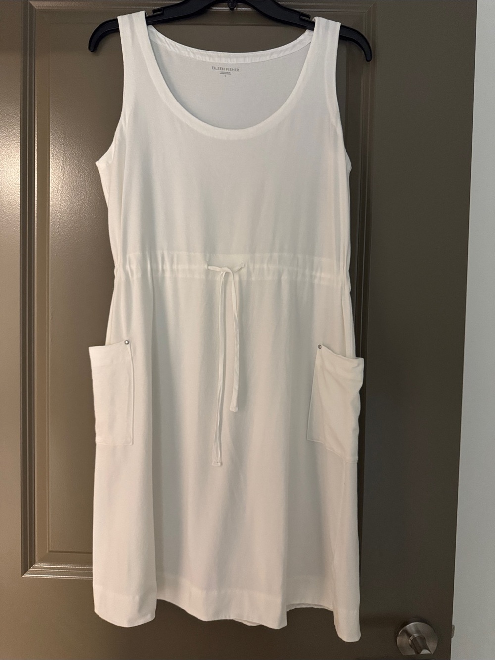 Eileen Fisher White Organic Cotton Stretch Dress – Size S